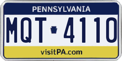 PA license plate MQT4110
