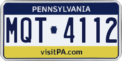 PA license plate MQT4112