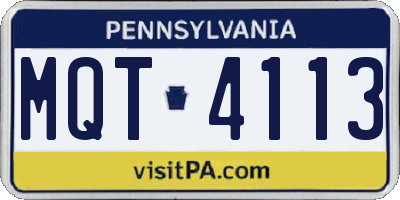 PA license plate MQT4113