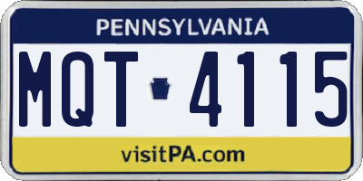 PA license plate MQT4115