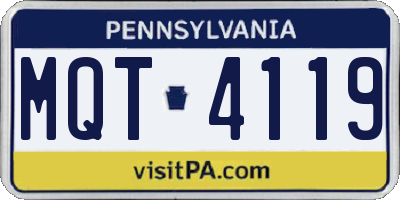 PA license plate MQT4119