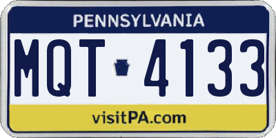 PA license plate MQT4133