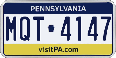 PA license plate MQT4147