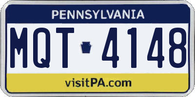 PA license plate MQT4148