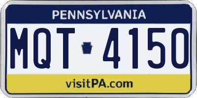 PA license plate MQT4150