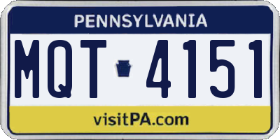 PA license plate MQT4151