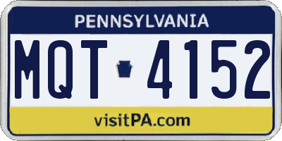PA license plate MQT4152