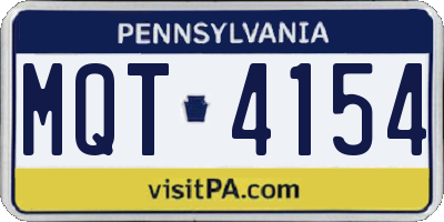 PA license plate MQT4154