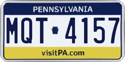 PA license plate MQT4157