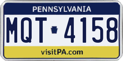 PA license plate MQT4158