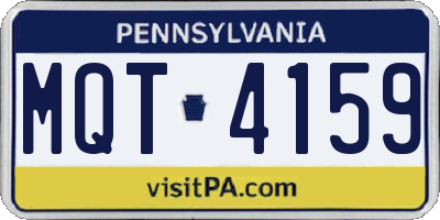 PA license plate MQT4159