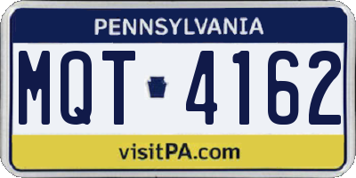 PA license plate MQT4162