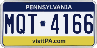 PA license plate MQT4166