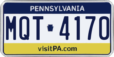 PA license plate MQT4170