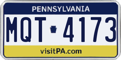 PA license plate MQT4173