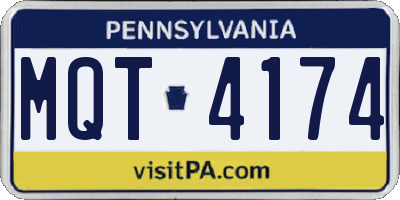 PA license plate MQT4174