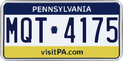 PA license plate MQT4175