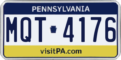 PA license plate MQT4176