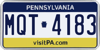 PA license plate MQT4183