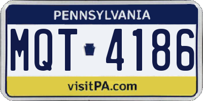 PA license plate MQT4186