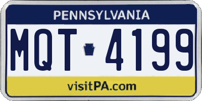 PA license plate MQT4199