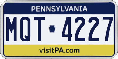PA license plate MQT4227