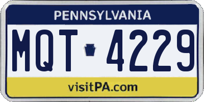 PA license plate MQT4229