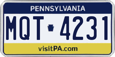 PA license plate MQT4231