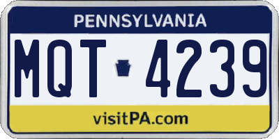 PA license plate MQT4239