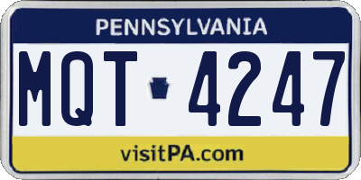 PA license plate MQT4247