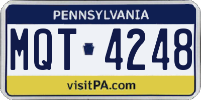 PA license plate MQT4248