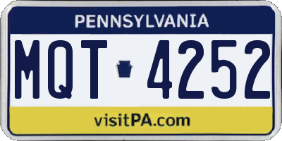 PA license plate MQT4252