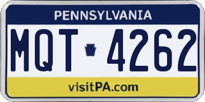PA license plate MQT4262