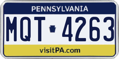 PA license plate MQT4263