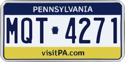 PA license plate MQT4271