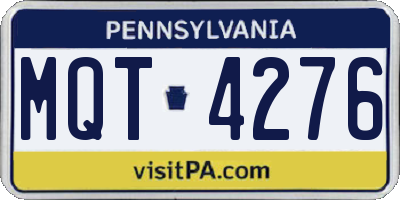 PA license plate MQT4276