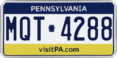PA license plate MQT4288