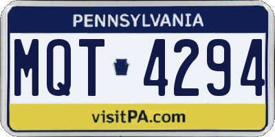 PA license plate MQT4294