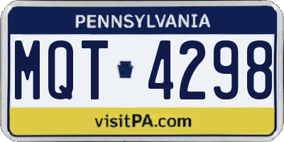 PA license plate MQT4298
