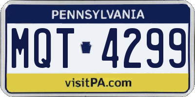 PA license plate MQT4299