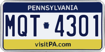 PA license plate MQT4301