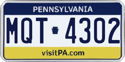 PA license plate MQT4302