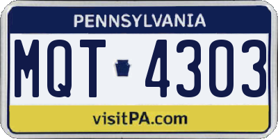 PA license plate MQT4303