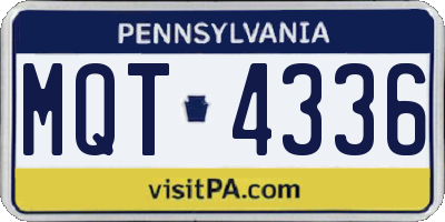 PA license plate MQT4336