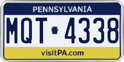 PA license plate MQT4338
