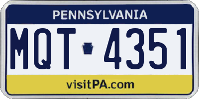 PA license plate MQT4351