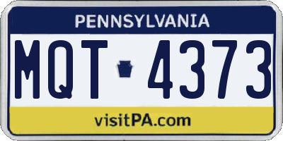 PA license plate MQT4373