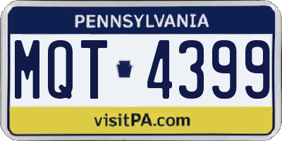 PA license plate MQT4399