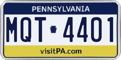PA license plate MQT4401