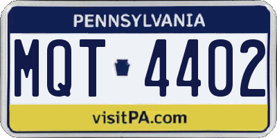 PA license plate MQT4402